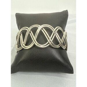 Silver Toned Celtic Twisted Wire Cuff Bracelet
